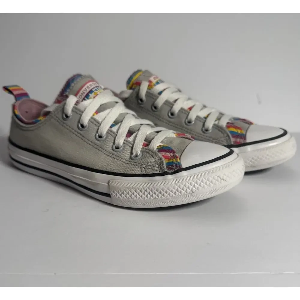 Converse Chuck Taylor All Star Double Upper Stripe Rainbow Sneakers Youth 4